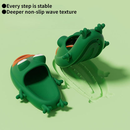 Thatlilshop Cute cartoon quirky frog slippers（Get free socks）